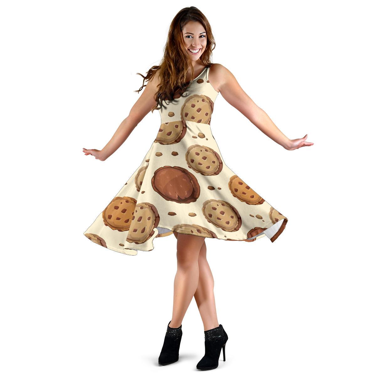 Biscuit Cookie Pattern Print Dress-grizzshop