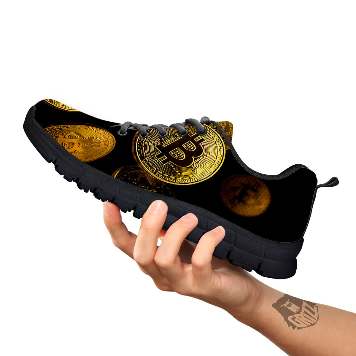 Bitcoin Falling Print Black Sneaker-grizzshop