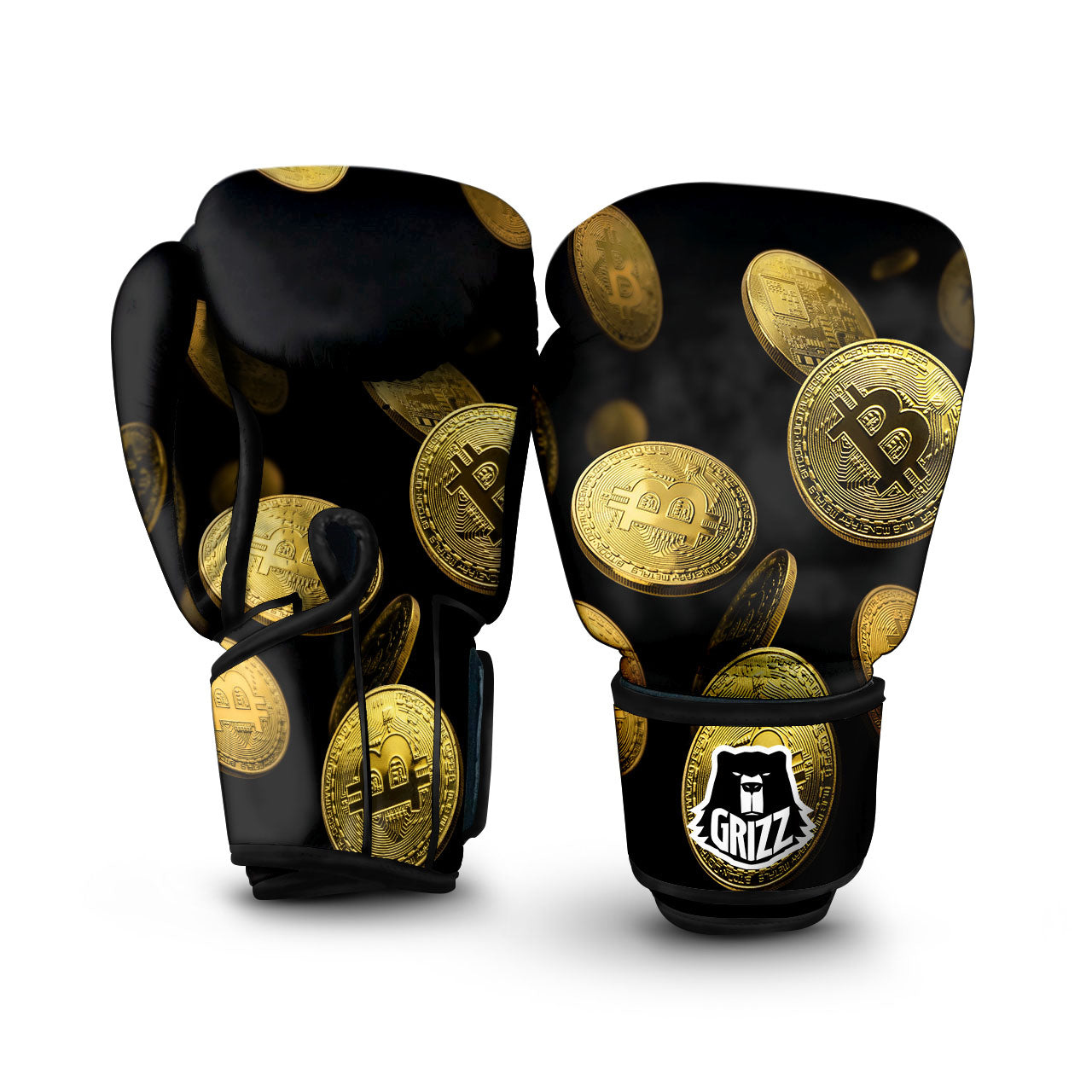 Bitcoin Falling Print Boxing Gloves-grizzshop