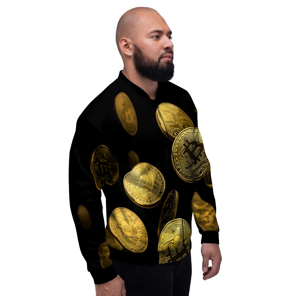 Bitcoin Falling Print Men's Bomber Jacket-grizzshop