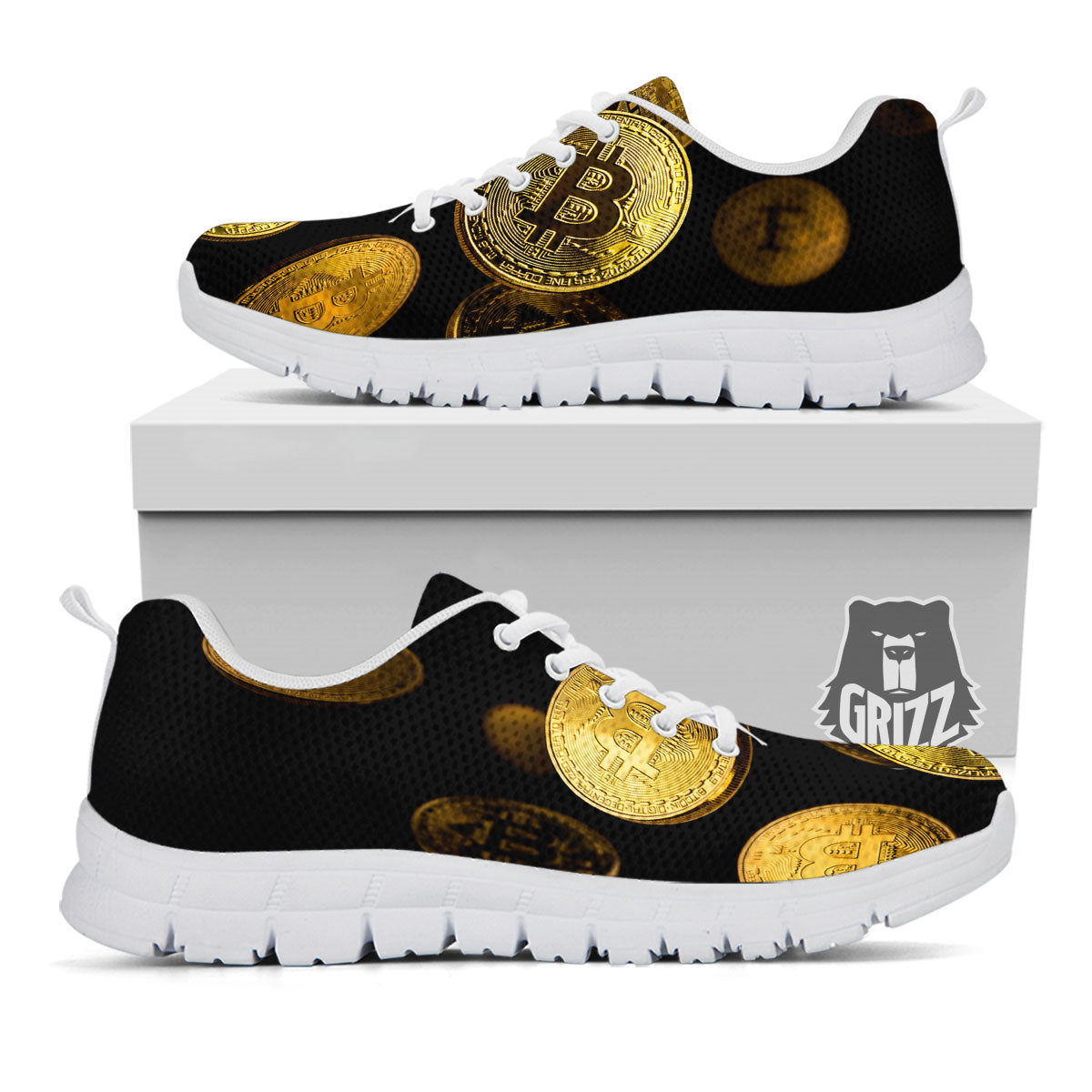 Bitcoin Falling Print White Sneaker-grizzshop