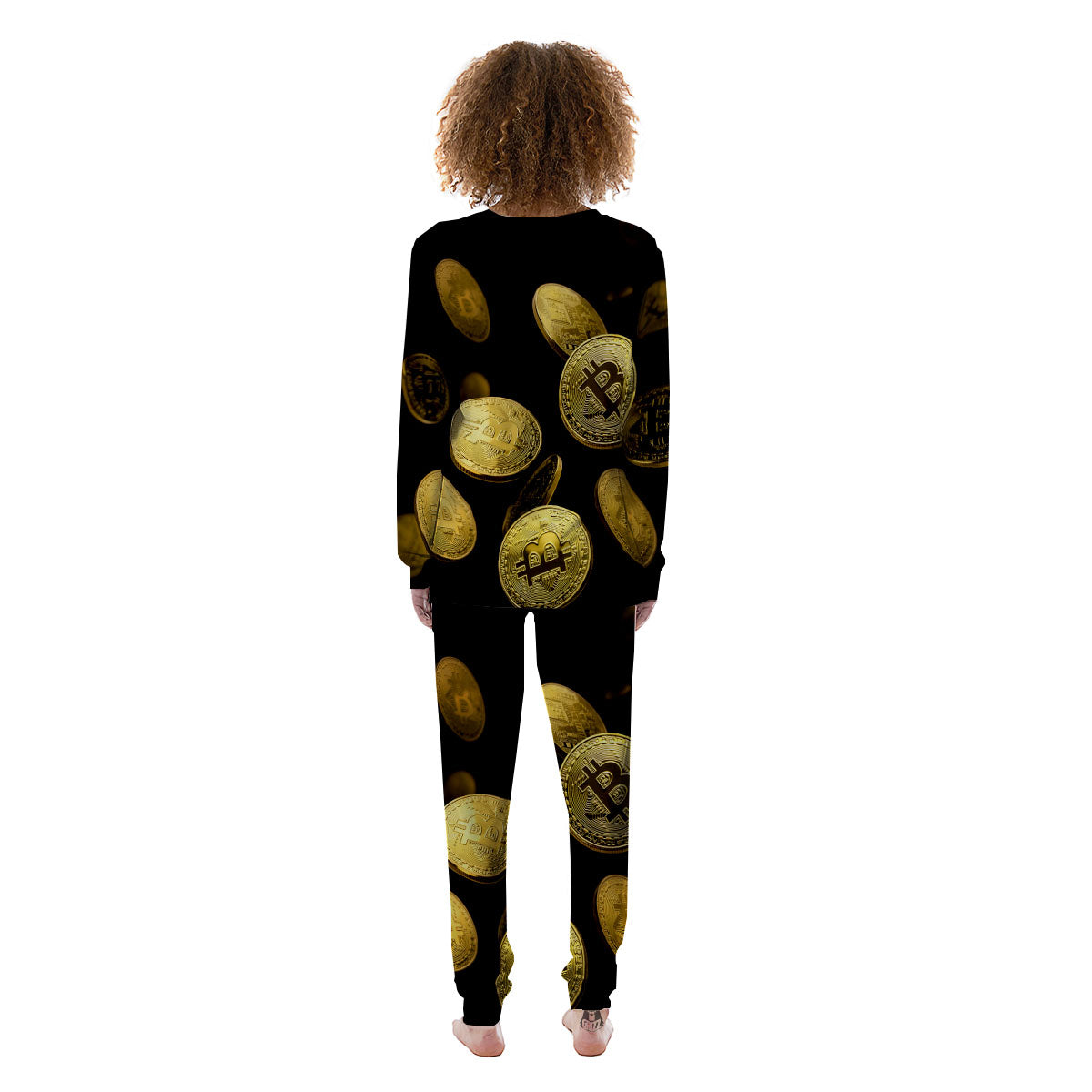 Bitcoin Falling Print Women's Pajamas-grizzshop