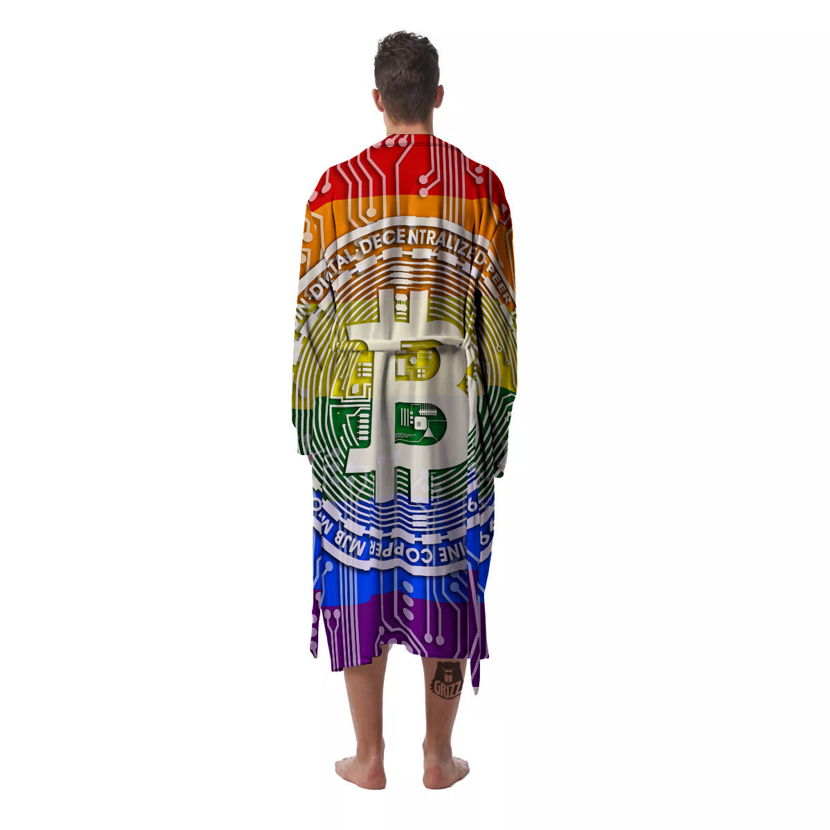 Bitocin LGBT Flag Print Men's Robe-grizzshop