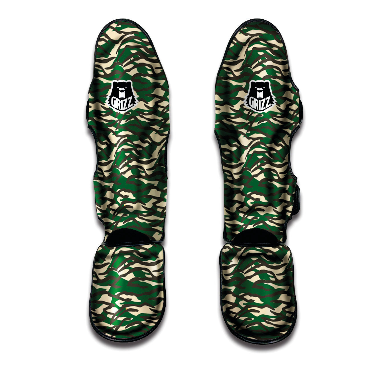 Buffalo Plaid UFO Green Print Pattern Muay Thai Shin Guards