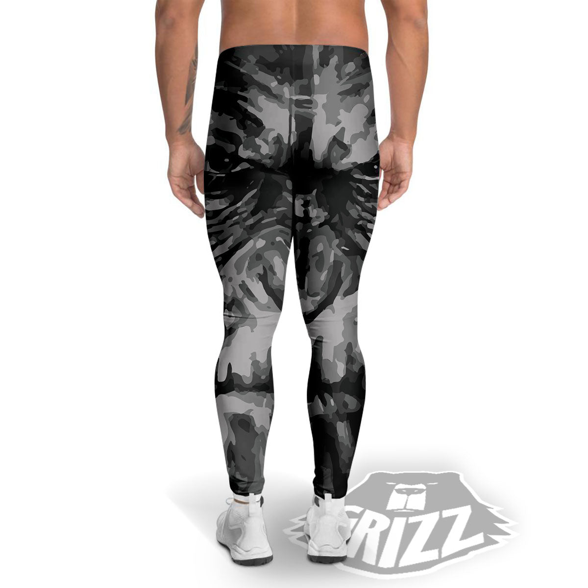 Black And Grey Face Chimpanzee Print Men's Leggings-grizzshop