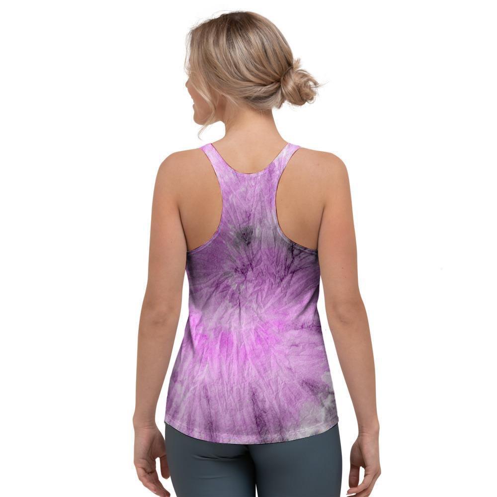 Black And Purple Tie Dye Women's Racerback Tank Top-grizzshop