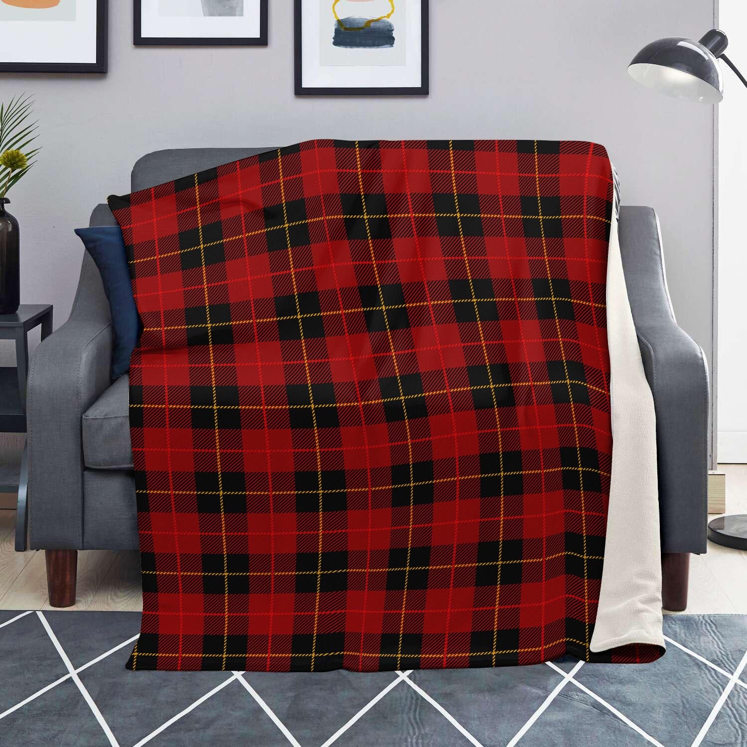 Black And Red Plaid Tartan Blanket-grizzshop