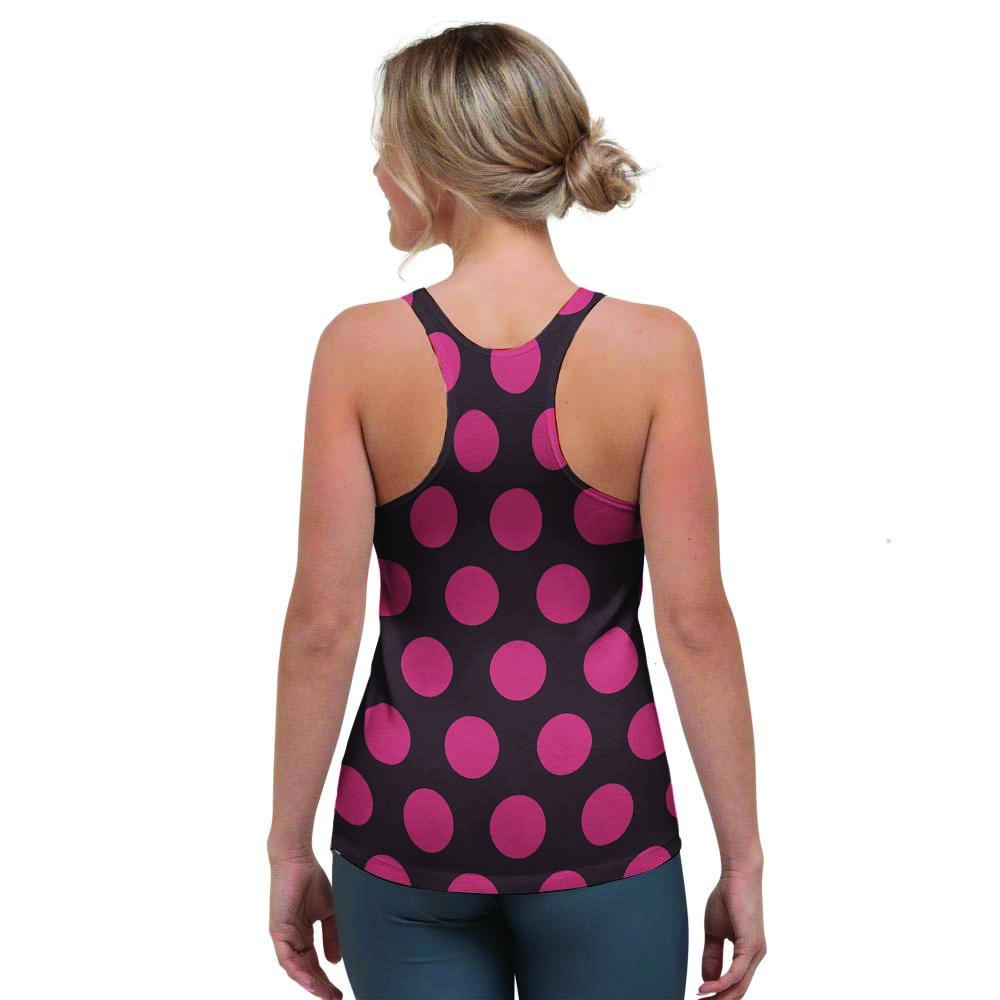 Black And Red Polka Dot Women's Racerback Tank Top-grizzshop