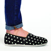 Black And White Polka Dot Canvas Shoes-grizzshop