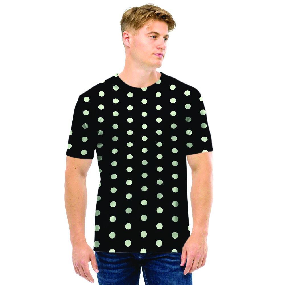 Black And White Polka Dot Men T Shirt-grizzshop