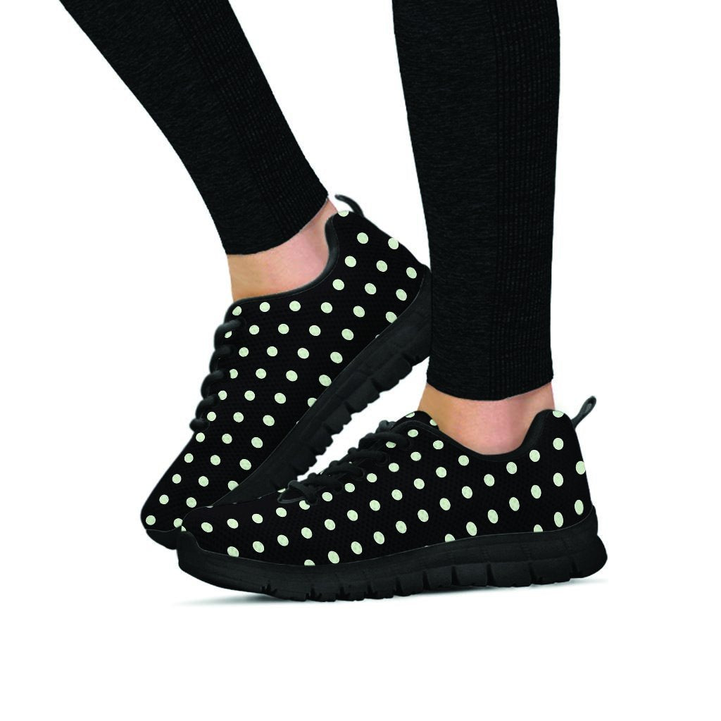 Black And White Polka Dot Women's Sneakers-grizzshop