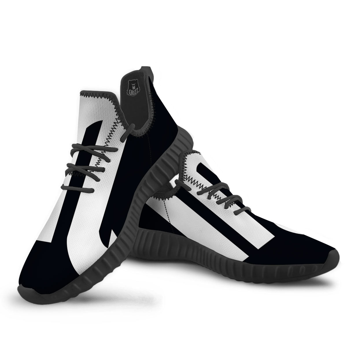 Black And White Scorpio Sign Print Black Walking Shoes-grizzshop