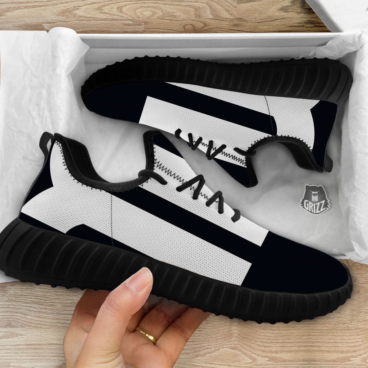 Black And White Scorpio Sign Print Black Walking Shoes-grizzshop
