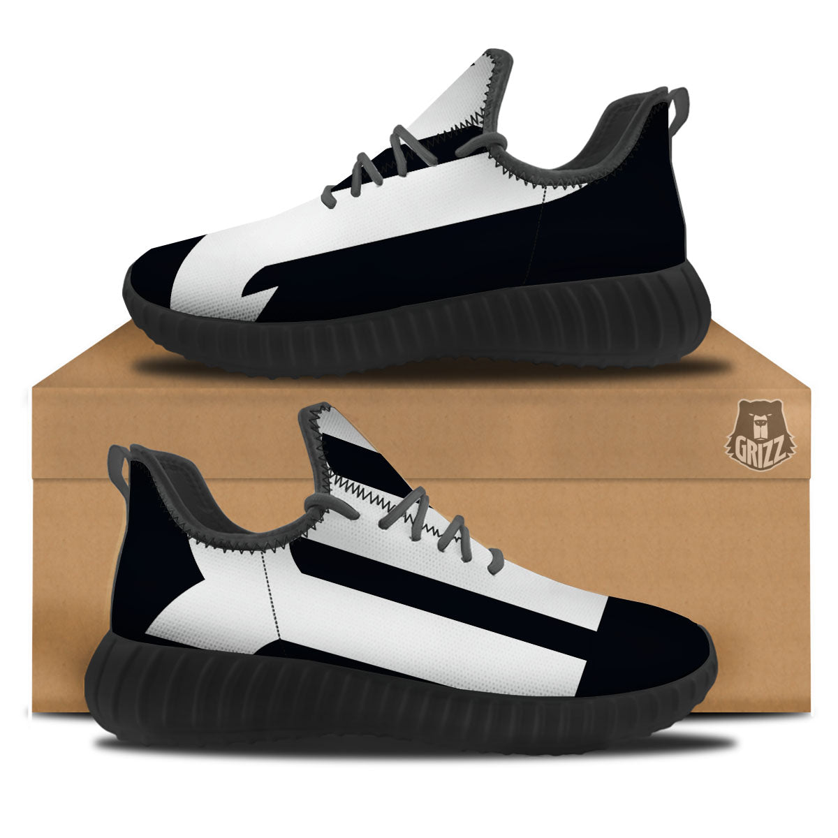 Black And White Scorpio Sign Print Black Walking Shoes-grizzshop