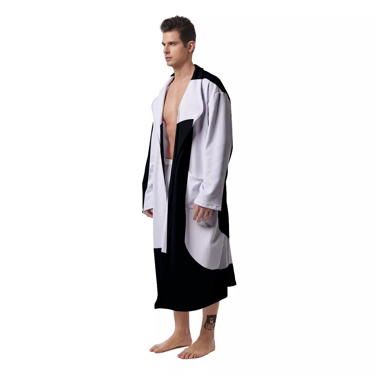 Black And White Scorpio Sign Print Men's Robe-grizzshop