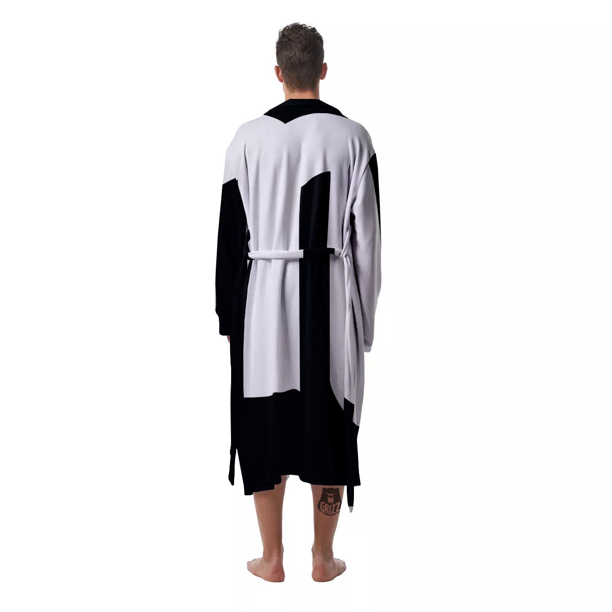 Black And White Scorpio Sign Print Men's Robe-grizzshop