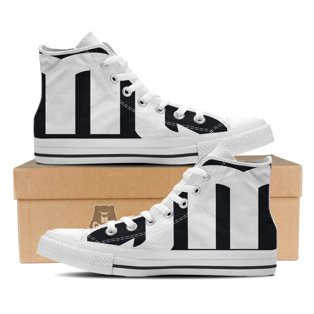 Black And White Scorpio Sign Print White High Top Shoes-grizzshop