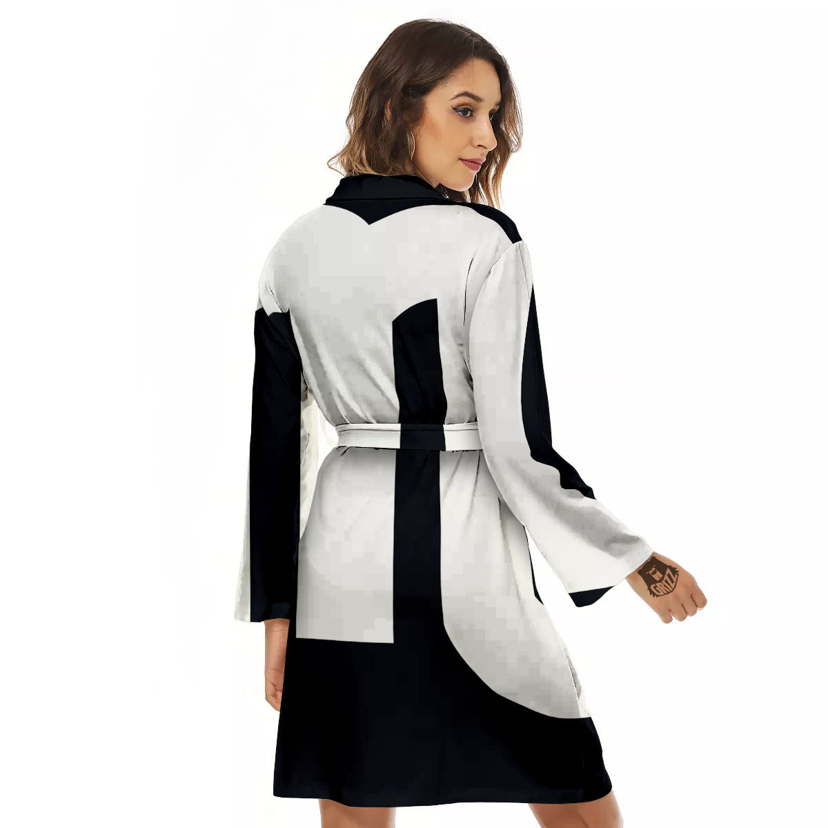 Black And White Scorpio Sign Print Women's Robe-grizzshop