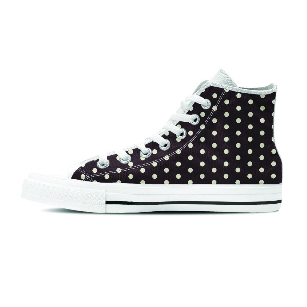 Black And White Tiniy Polka Dot Women's High Top Shoes-grizzshop