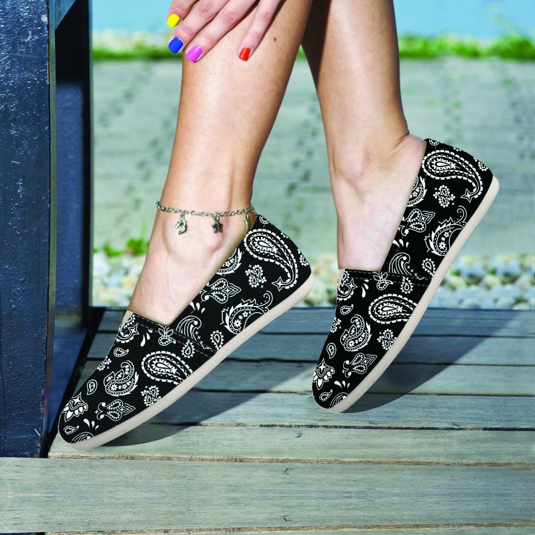 Black Bandana Canvas Shoes-grizzshop