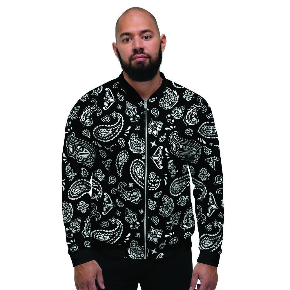 Black Bandana Men's Bomber Jacket-grizzshop