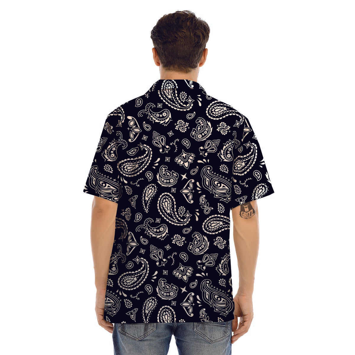 Black Bandana Men’s Hawaiian Shirt-grizzshop