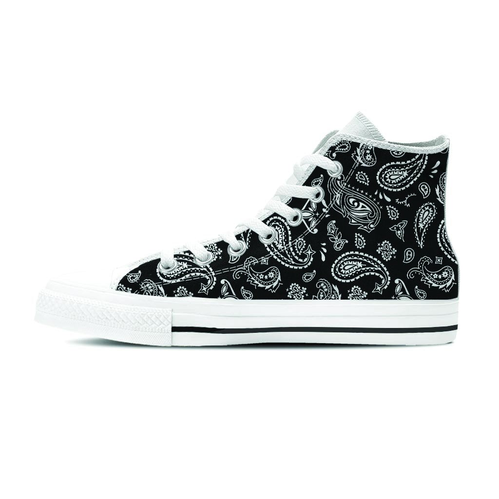 Black Bandana Men's High Top Shoes-grizzshop