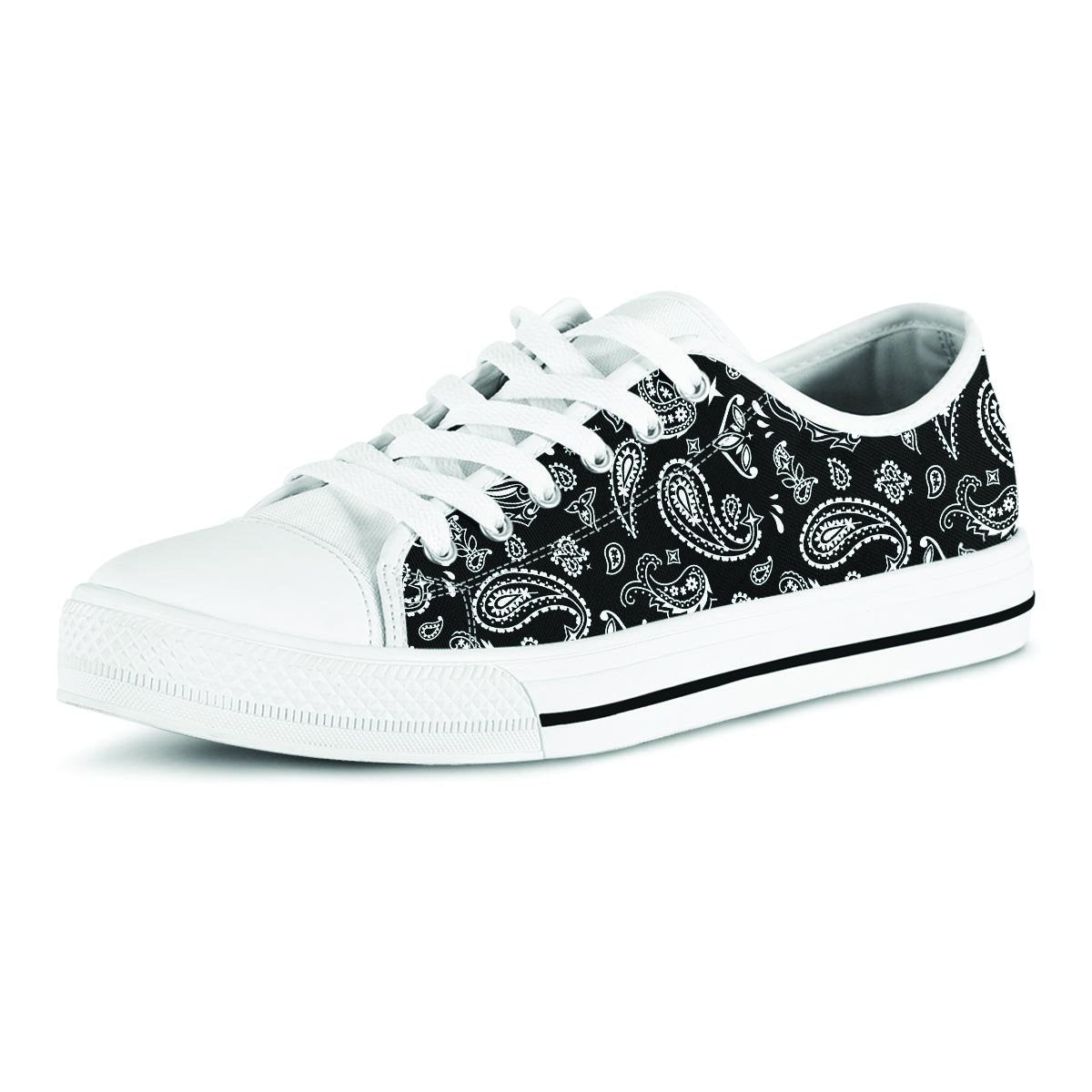 Black Bandana Men's Low Top Shoes-grizzshop