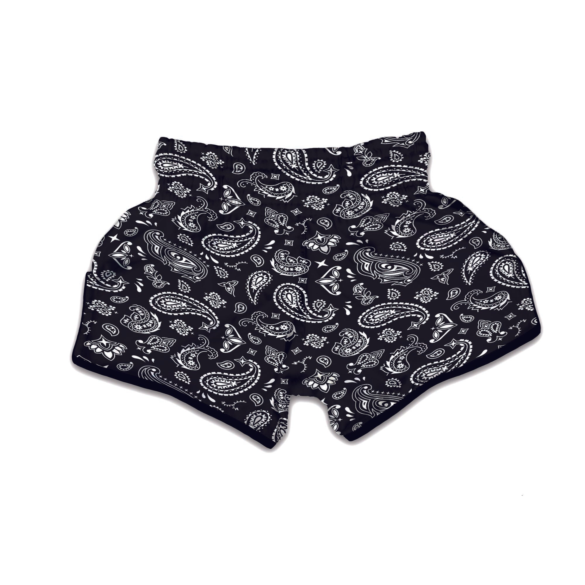 Black Bandana Muay Thai Boxing Shorts-grizzshop