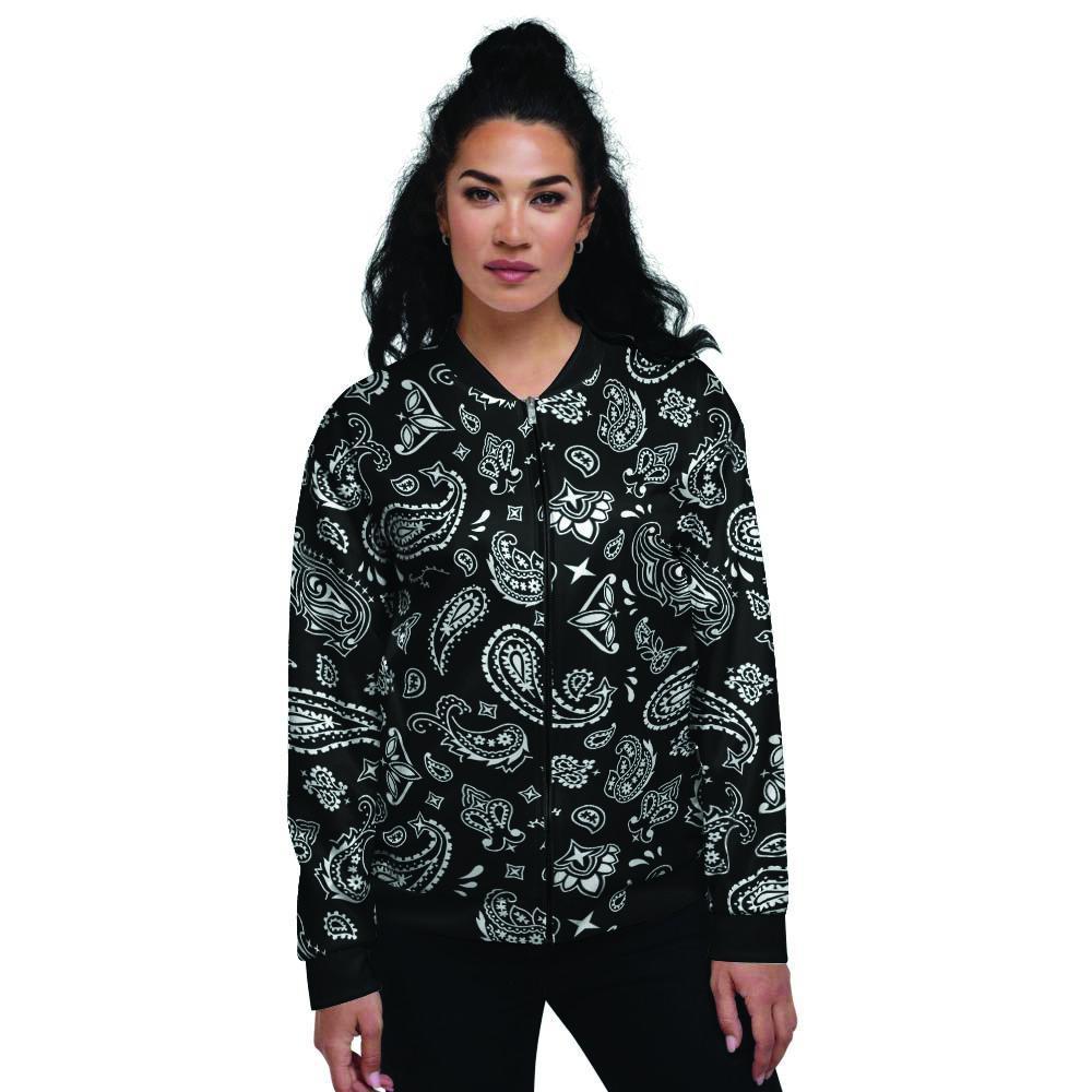Black Bandana Women's Bomber Jacket-grizzshop