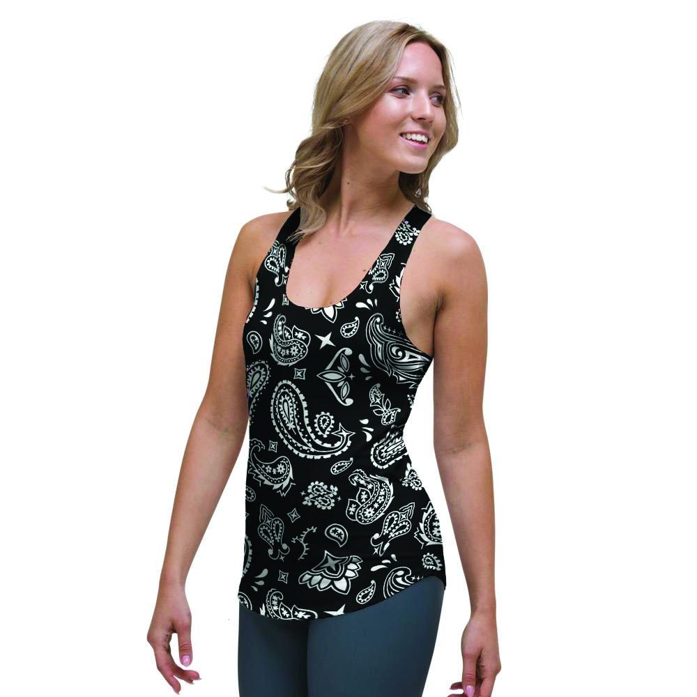 Black Bandana Women's Racerback Tank Top-grizzshop