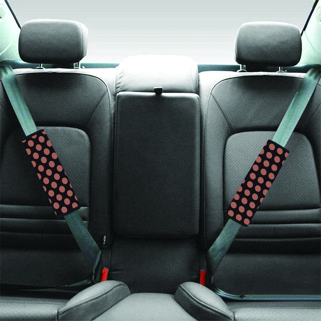 Black Brown Polka Dot Seat Belt Cover-grizzshop