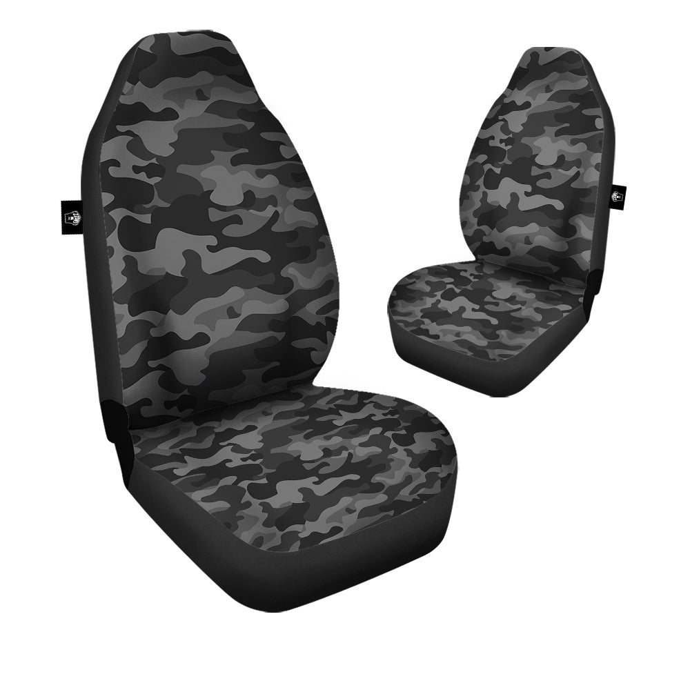 Black Camo And Camouflage Print Car Seat Covers-grizzshop