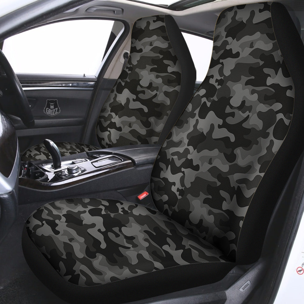 Black Camo And Camouflage Print Car Seat Covers-grizzshop