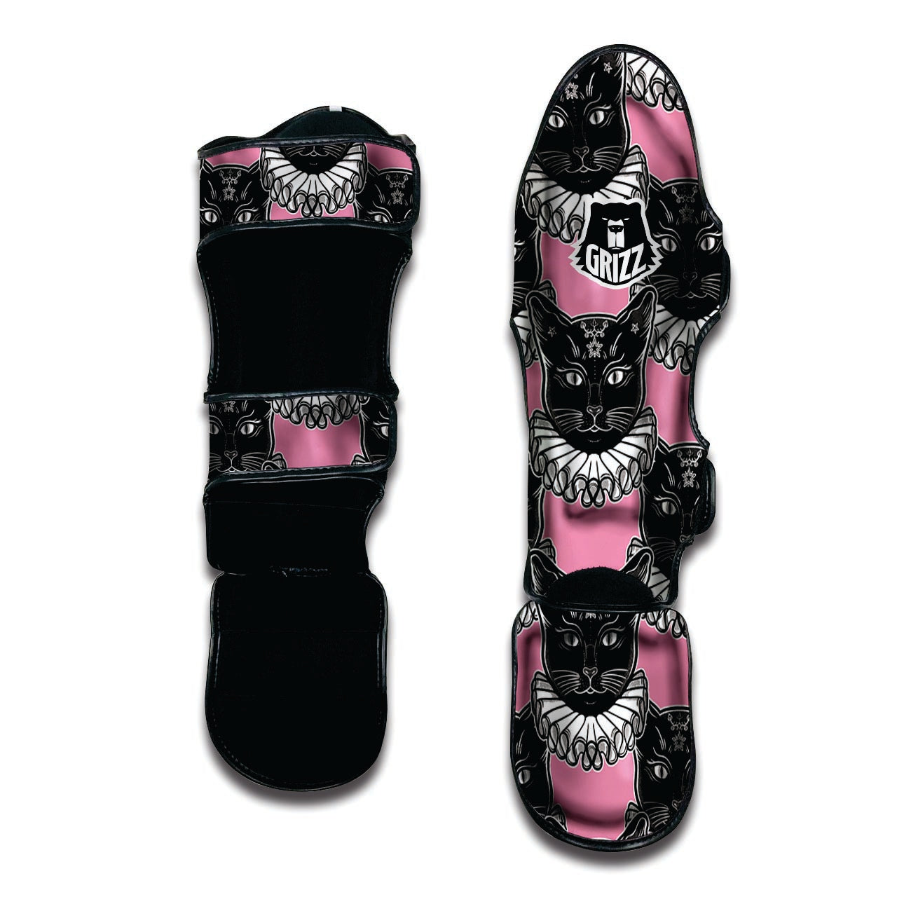 Black Cat Gothic Muay Thai Shin Guard-grizzshop