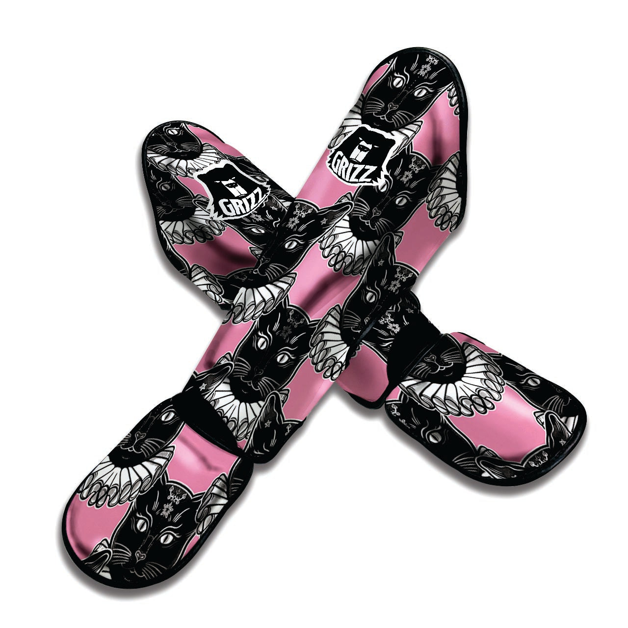 Black Cat Gothic Muay Thai Shin Guard-grizzshop