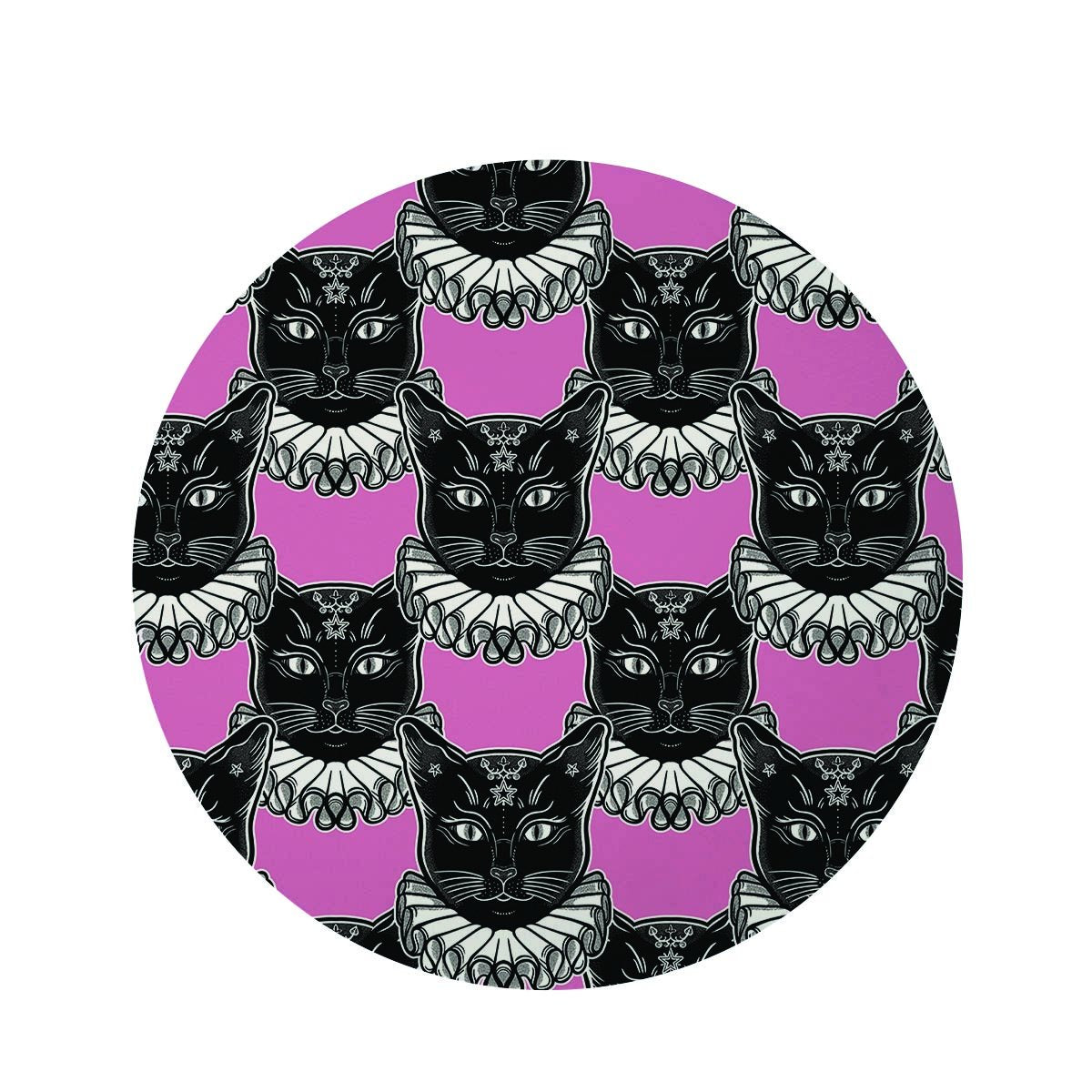 Black Cat Gothic Round Rug-grizzshop
