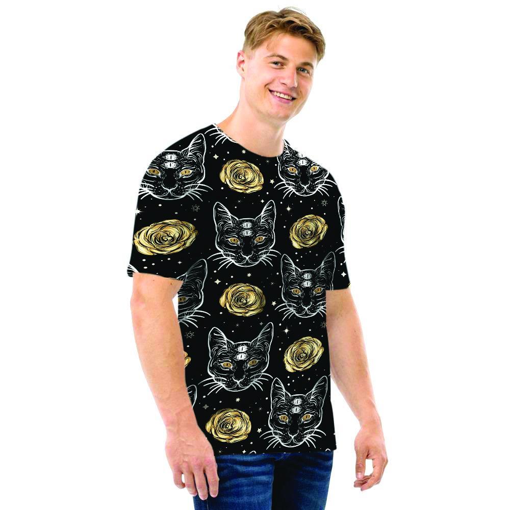 Black Cat Gothic Witch Men T Shirt-grizzshop
