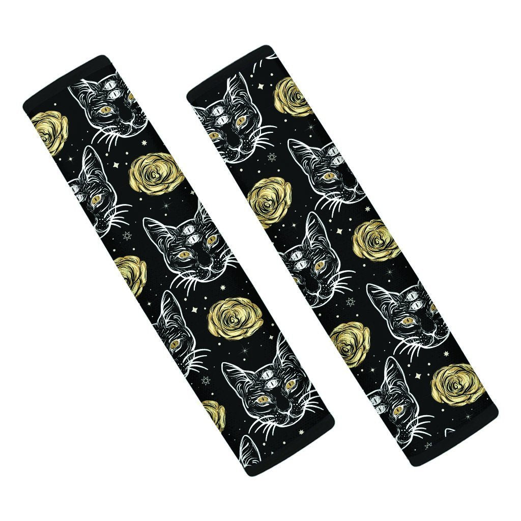 Black Cat Gothic Witch Seat Belt Cover-grizzshop
