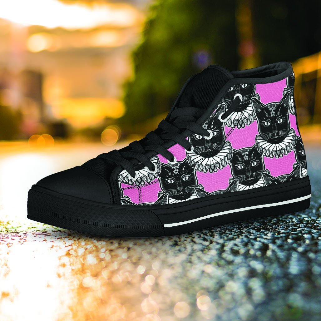 Black Cat Gothic Women's High Top Shoes-grizzshop