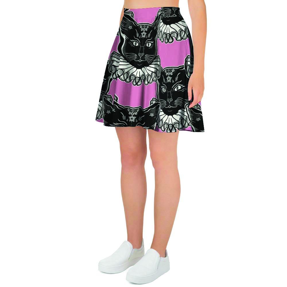 Black Cat Gothic Women's Skirt-grizzshop