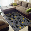 Black Cat Knit Pattern Print Floor Mat-grizzshop