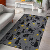Black Cat Knit Pattern Print Floor Mat-grizzshop