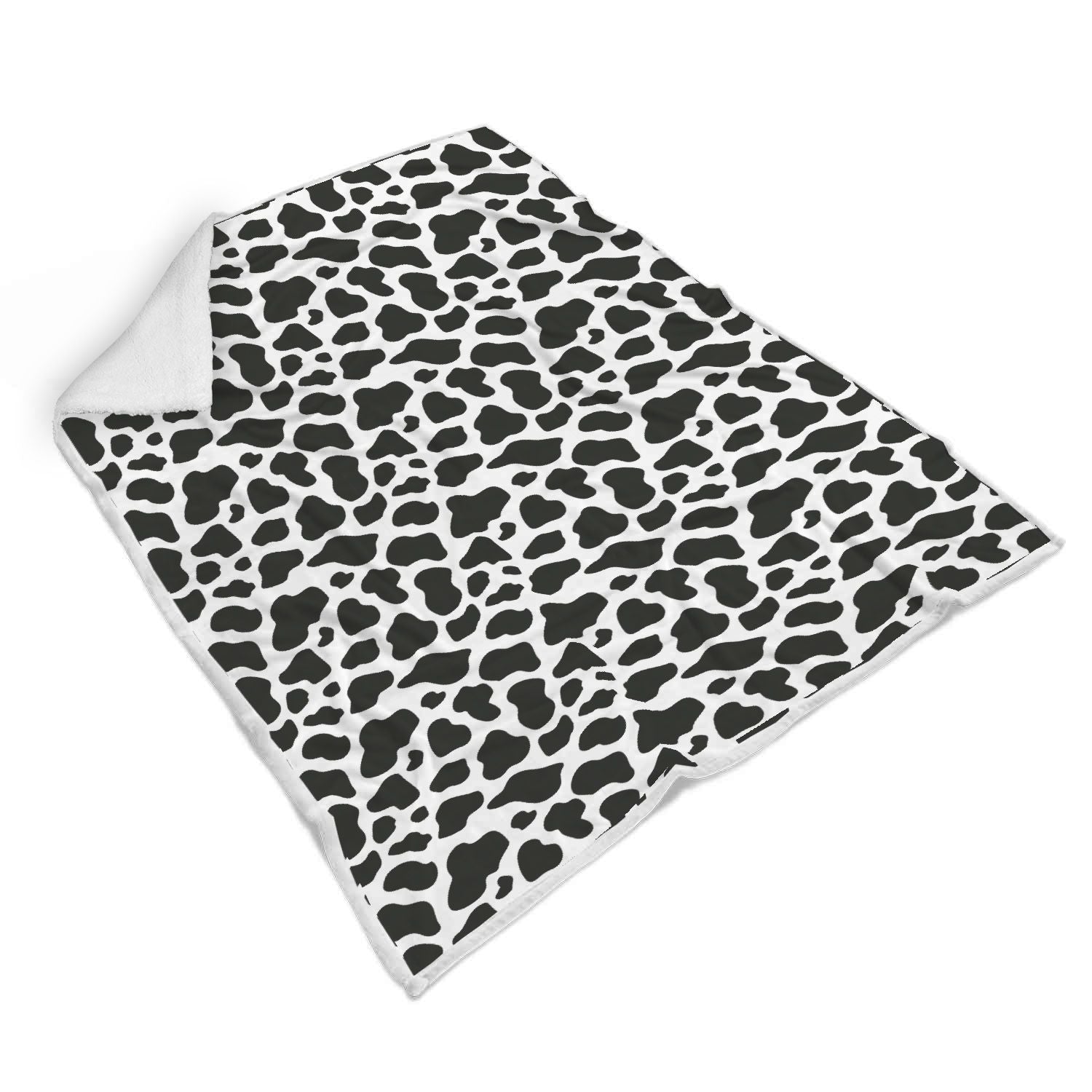 Black Cow Pattern Print Throw Blanket-grizzshop