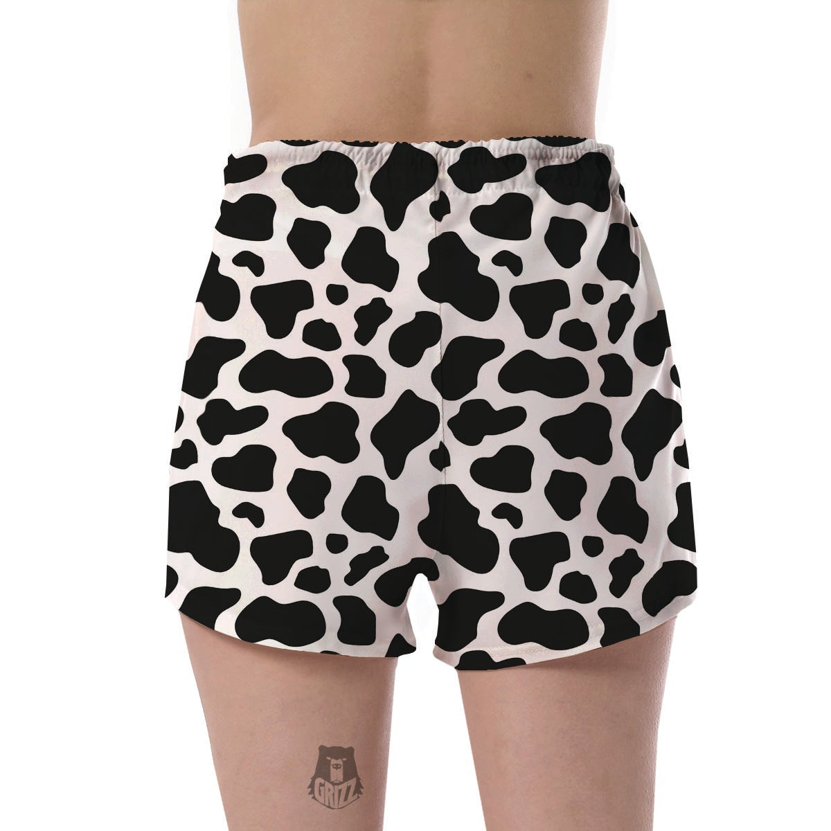 Black Cow Pattern Print' Women's Shorts-grizzshop