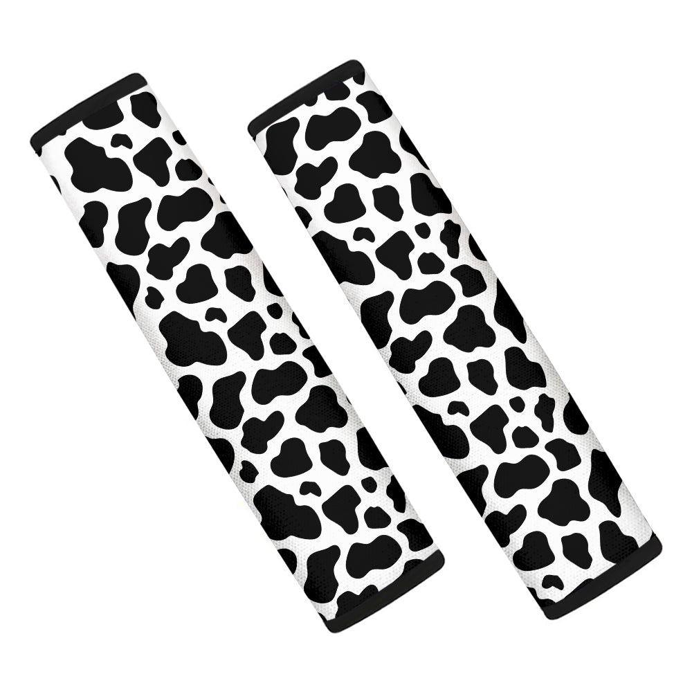 Black Cow Print Pattern Car Seat Belt Cover-grizzshop