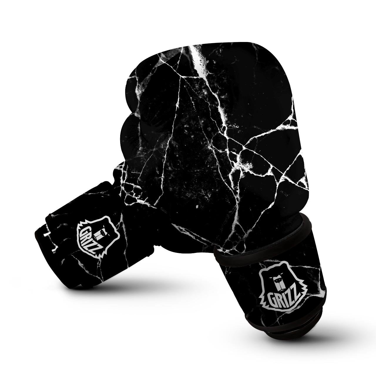 Black Cracked Marble Boxing Gloves-grizzshop