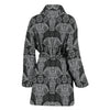 Black Elephant Mandala Print Women Long Robe-grizzshop