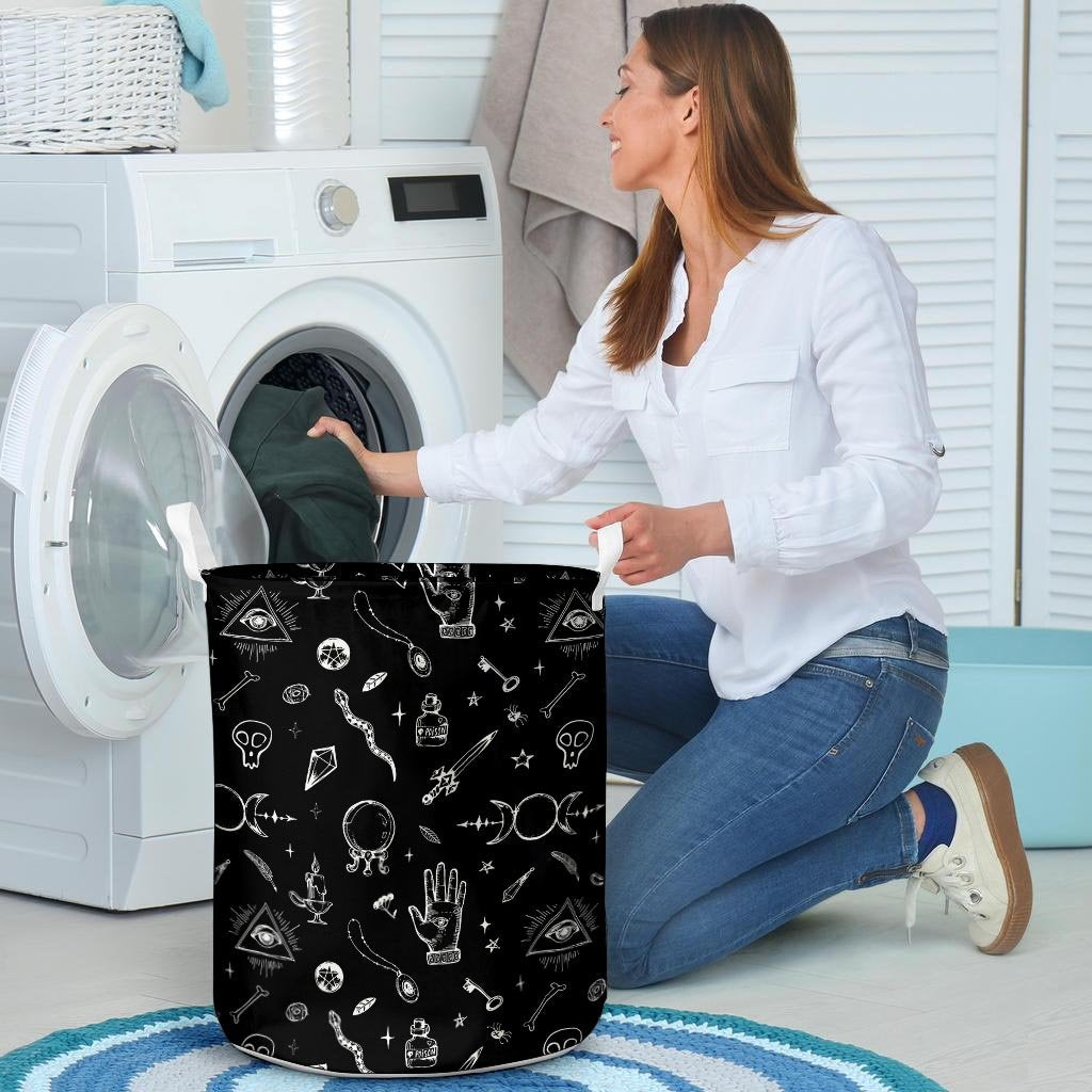 Black Gothic Witch Laundry Basket-grizzshop