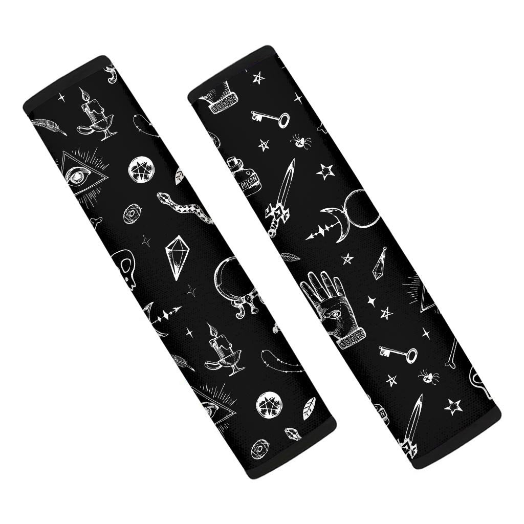 Black Gothic Witch Seat Belt Cover-grizzshop